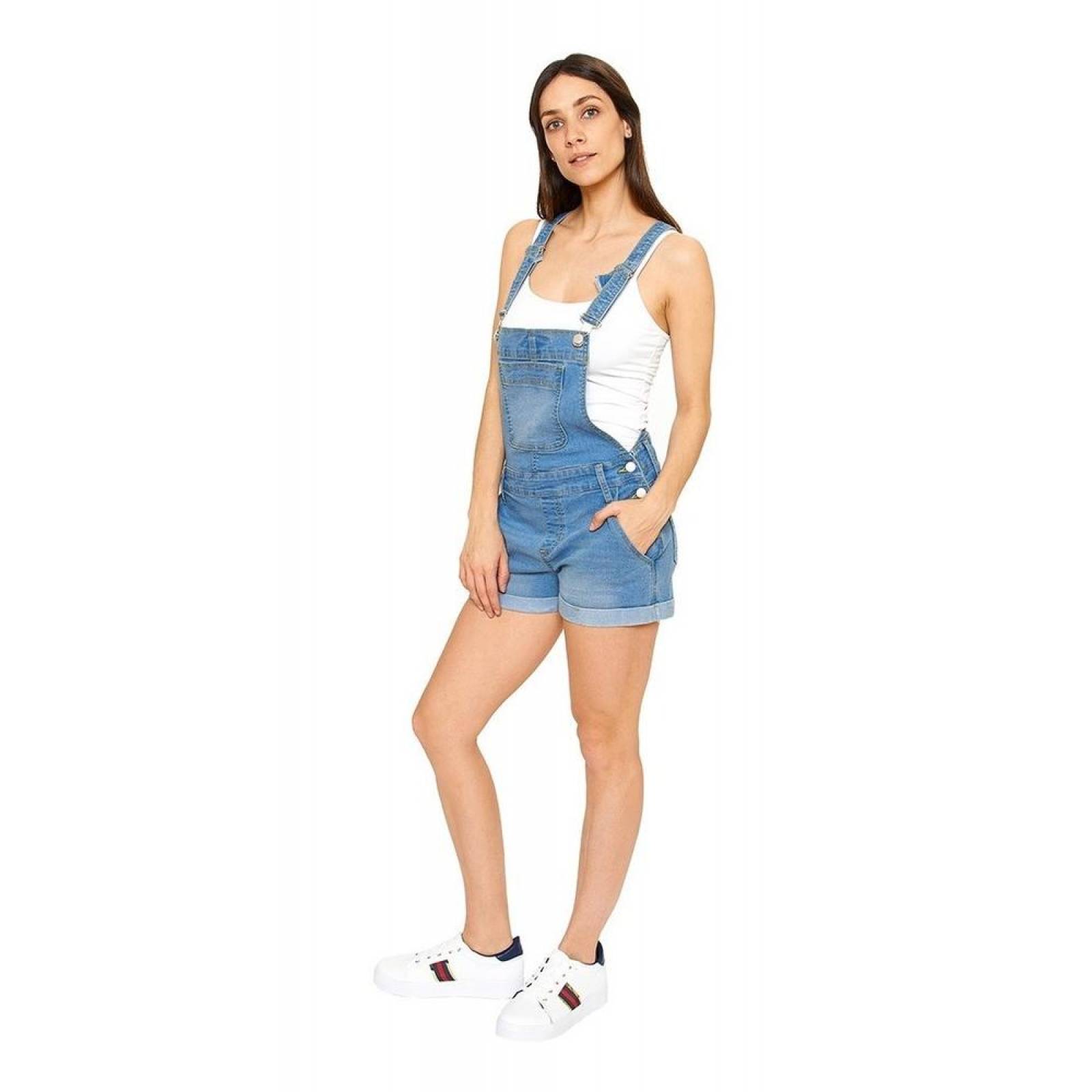 Jumper Mujer Dama Short Denim Verano Casual 