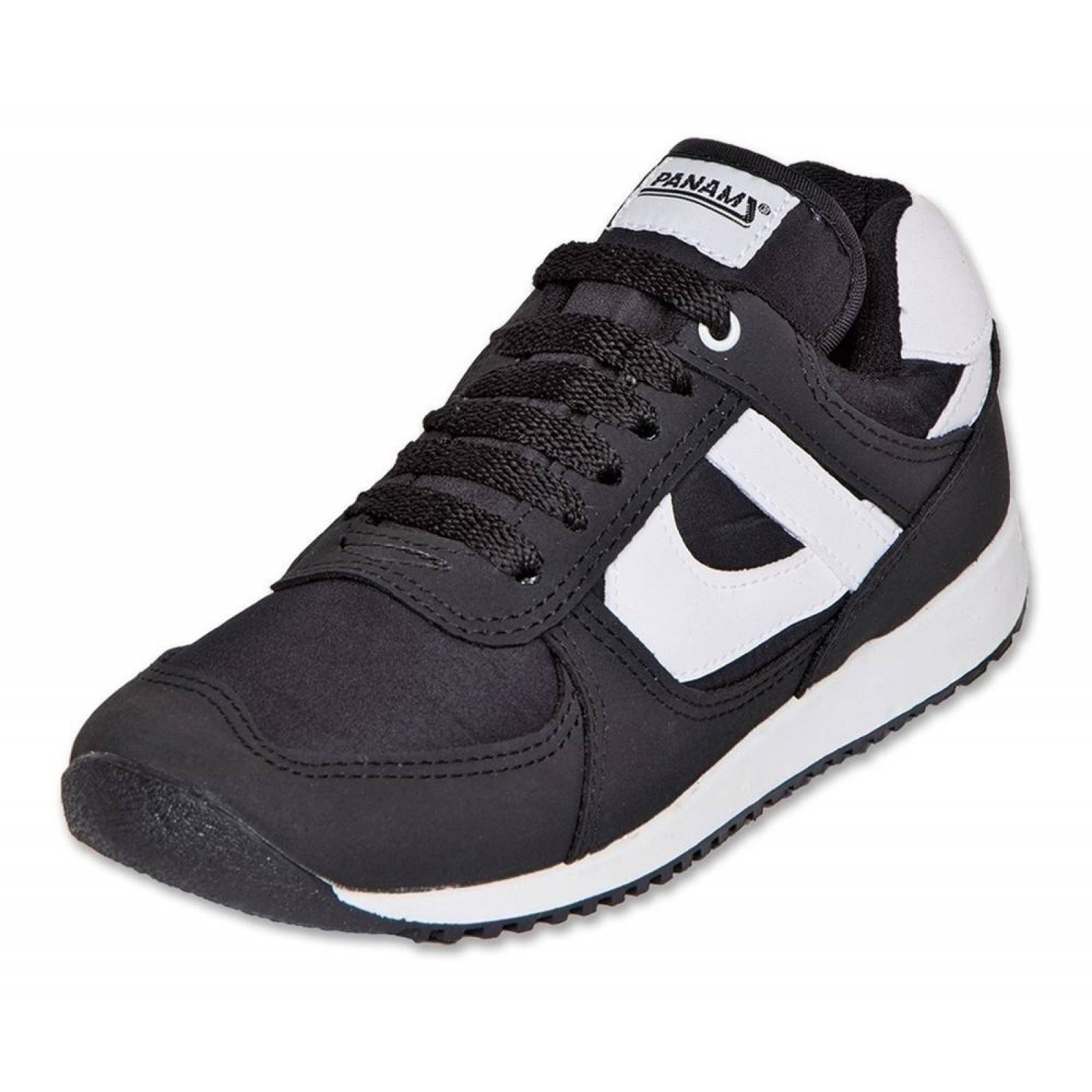 Calzado Dama Mujer Tenis Panam Textil Negro Casual Cómodo