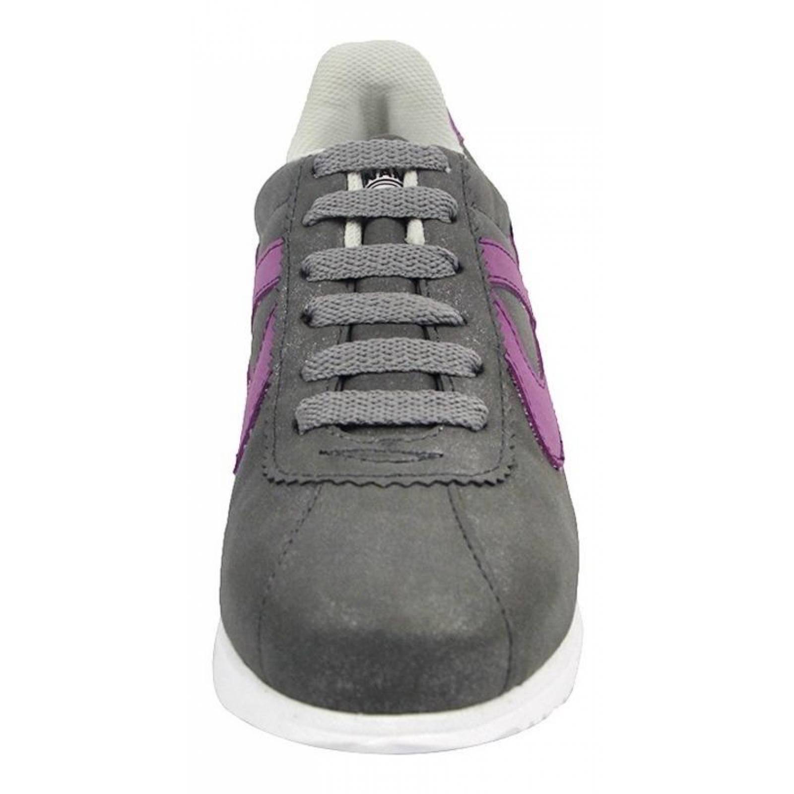 Tenis Panam Para Mujer Clásicos Gamuza Gris/morado Casual 