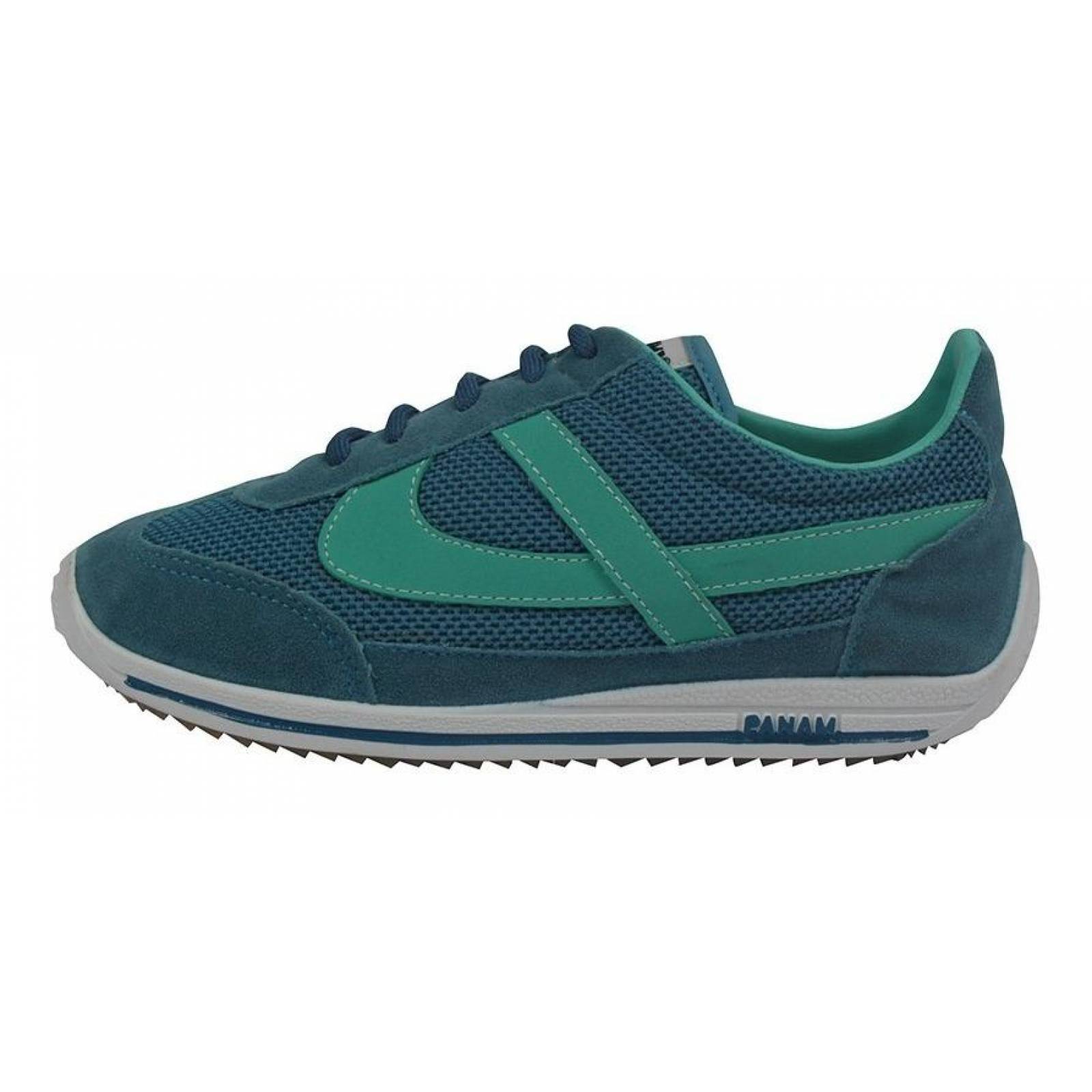 Tenis Dama Mujer Panam Clásico Textil Azul Casuales 