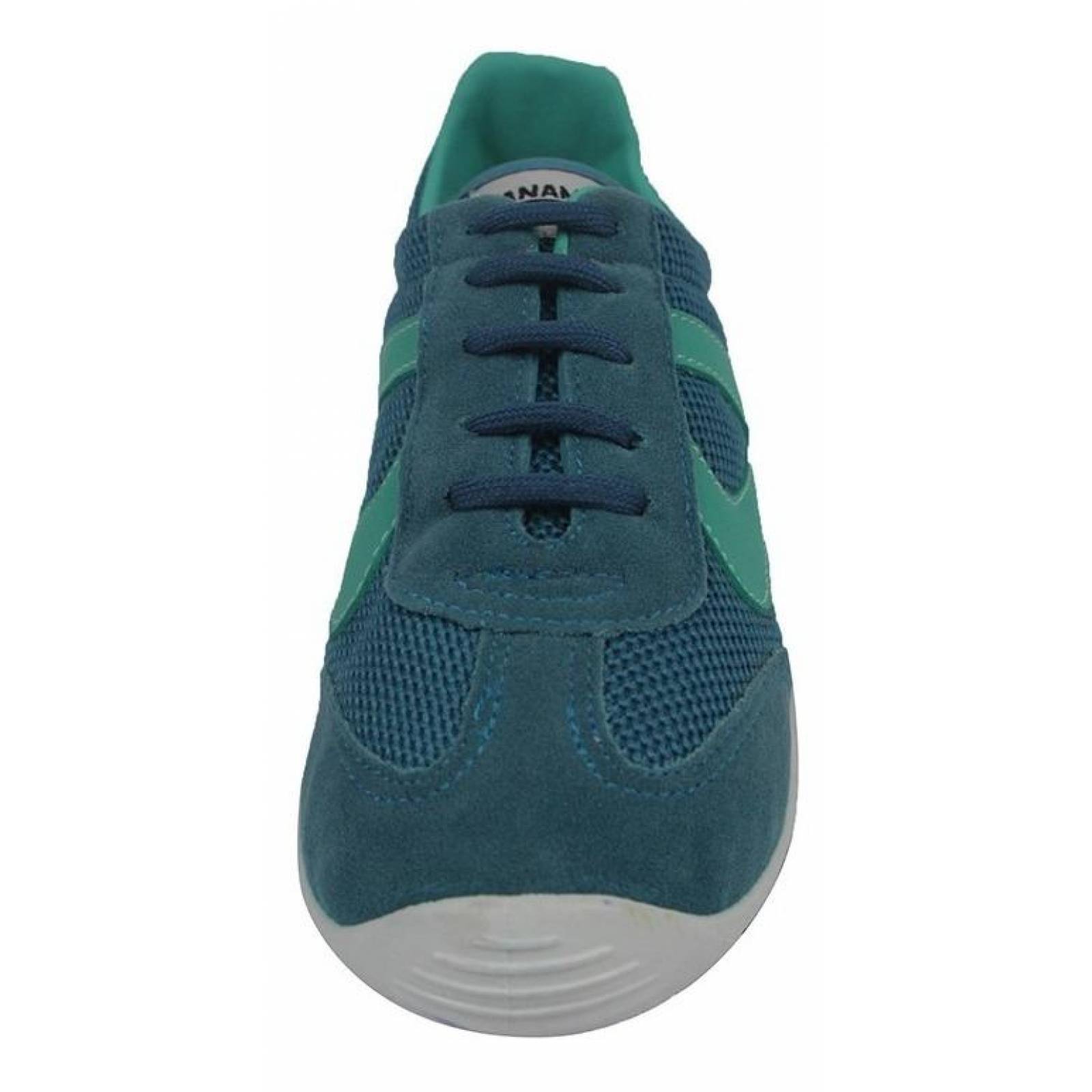 Tenis Dama Mujer Panam Clásico Textil Azul Casuales 