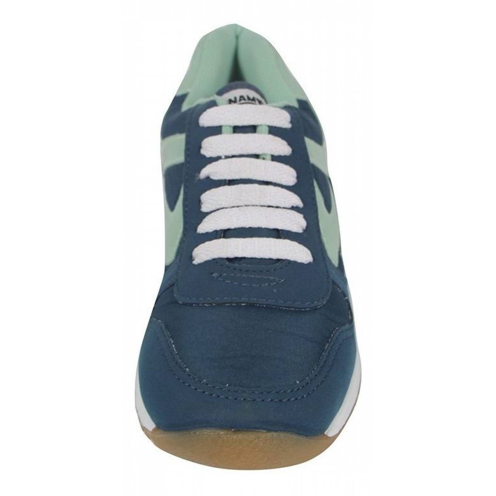 Tenis Dama Mujer Textil Azul Casuales Panam Clásico 