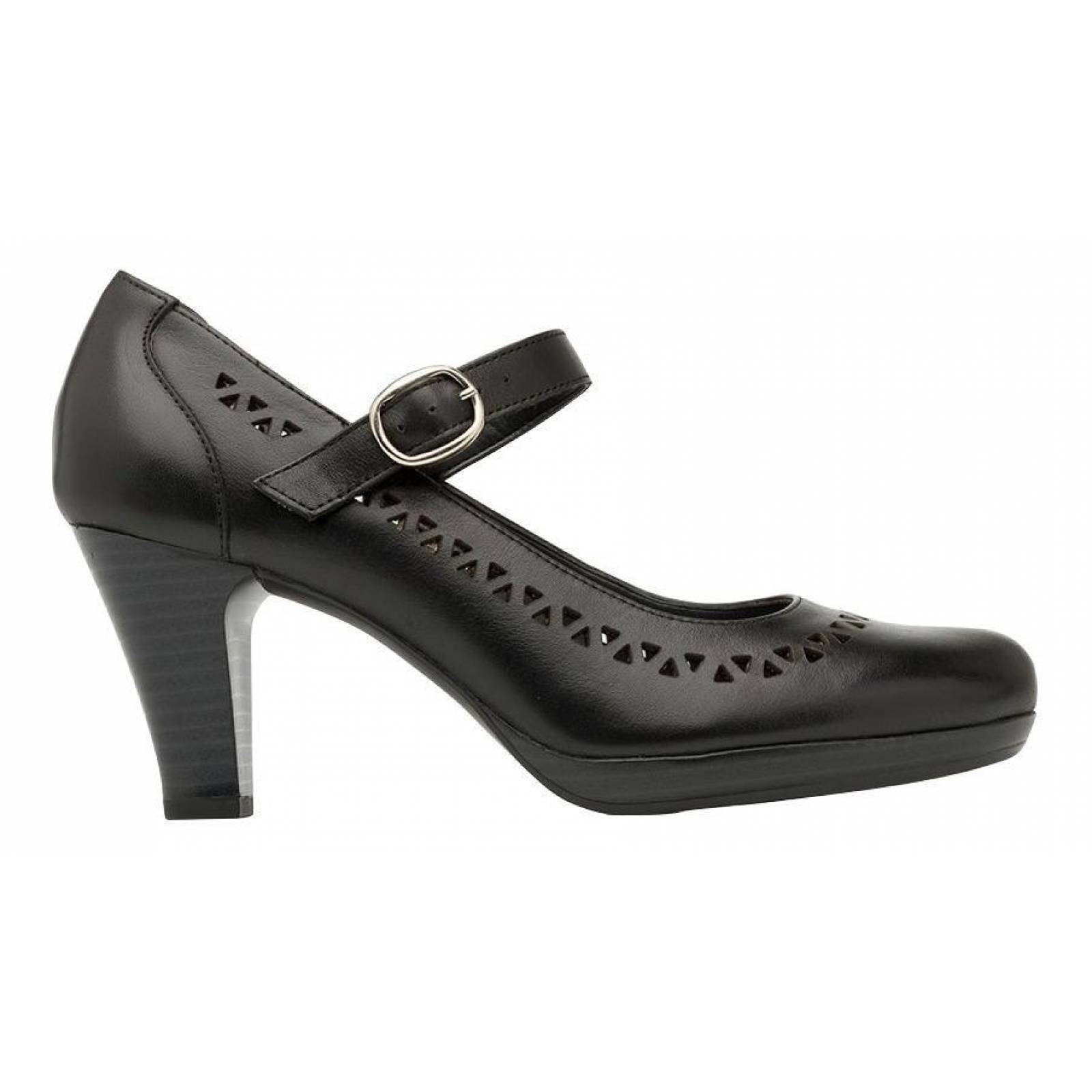 Zapatillas Mujer Dama Flexi Piel Negro Formal Cómodo