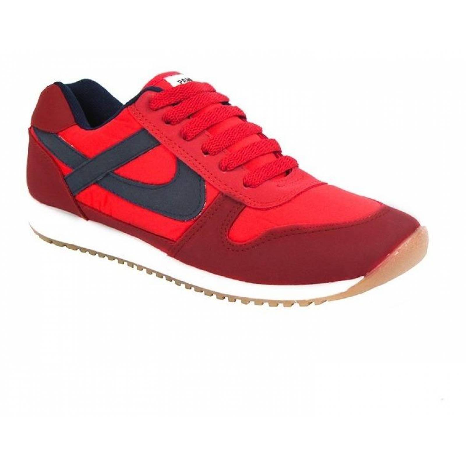 Tenis Hombre Caballero Panam Textil Rojo Casuales 