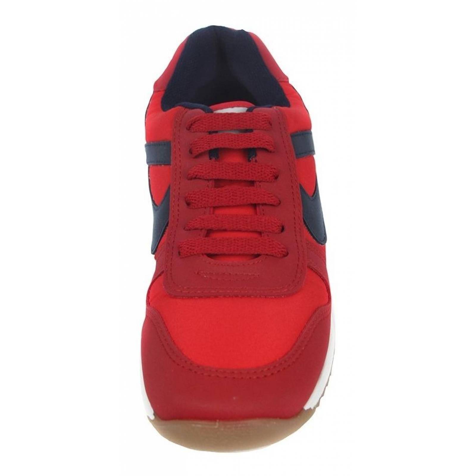 Tenis Hombre Caballero Panam Textil Rojo Casuales 
