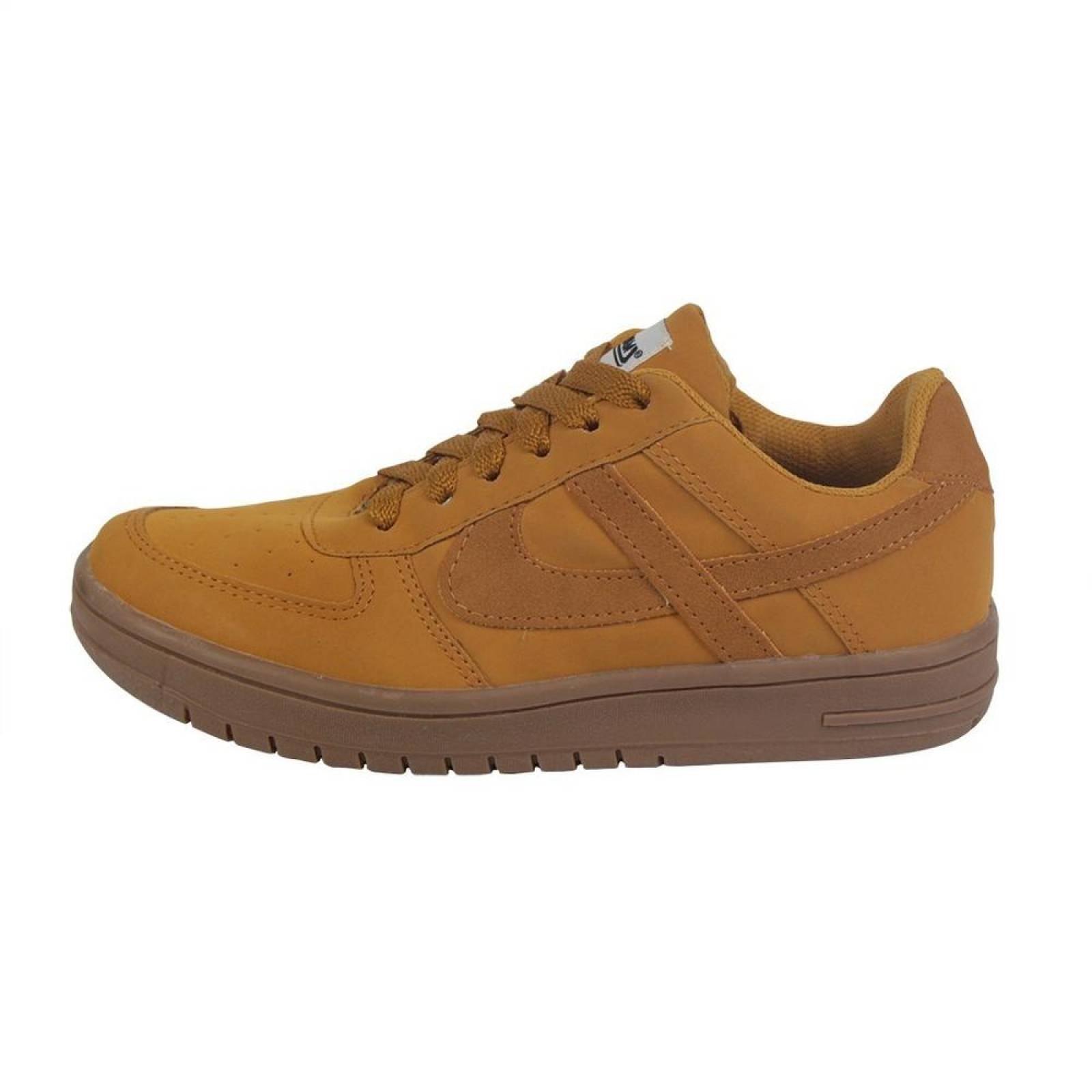 Tenis Hombre Caballero Panam Tipo Gamuza Ocre Casuales 