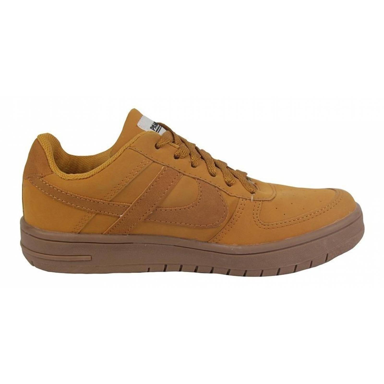 Tenis Hombre Caballero Panam Tipo Gamuza Ocre Casuales 
