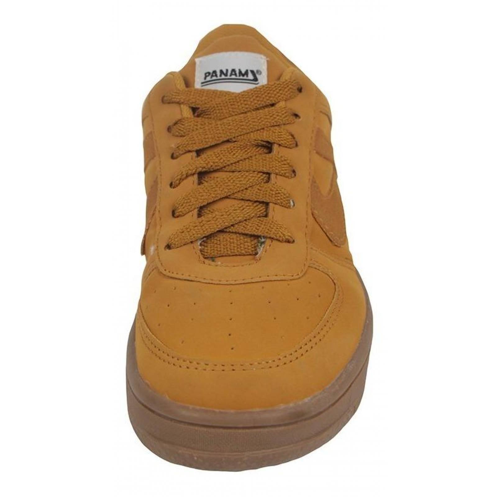 Tenis Hombre Caballero Panam Tipo Gamuza Ocre Casuales 