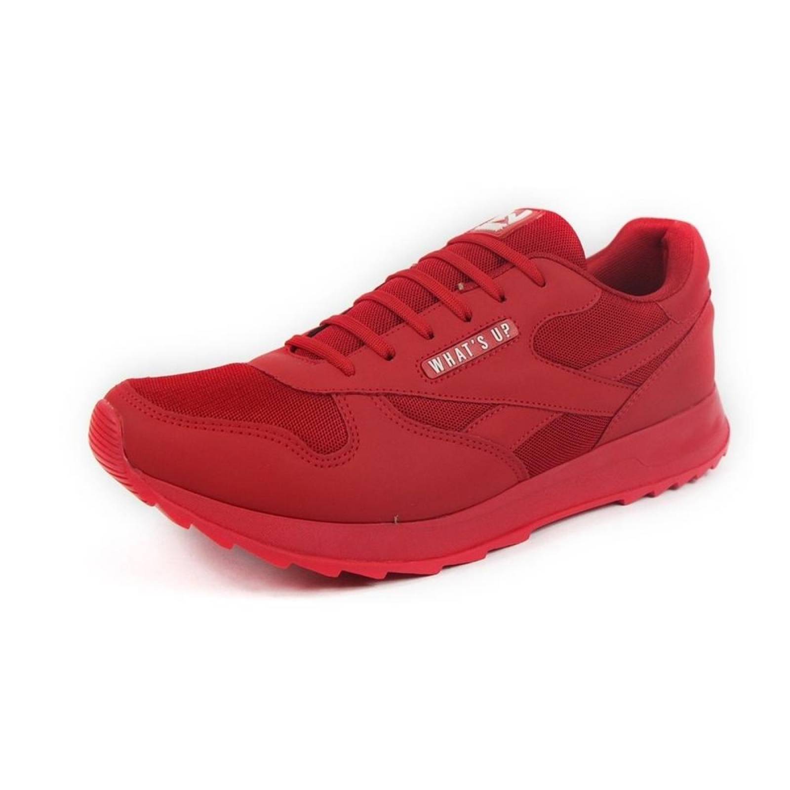 Tenis Hombre Caballero What's Up Tipo Piel Rojo Urbano