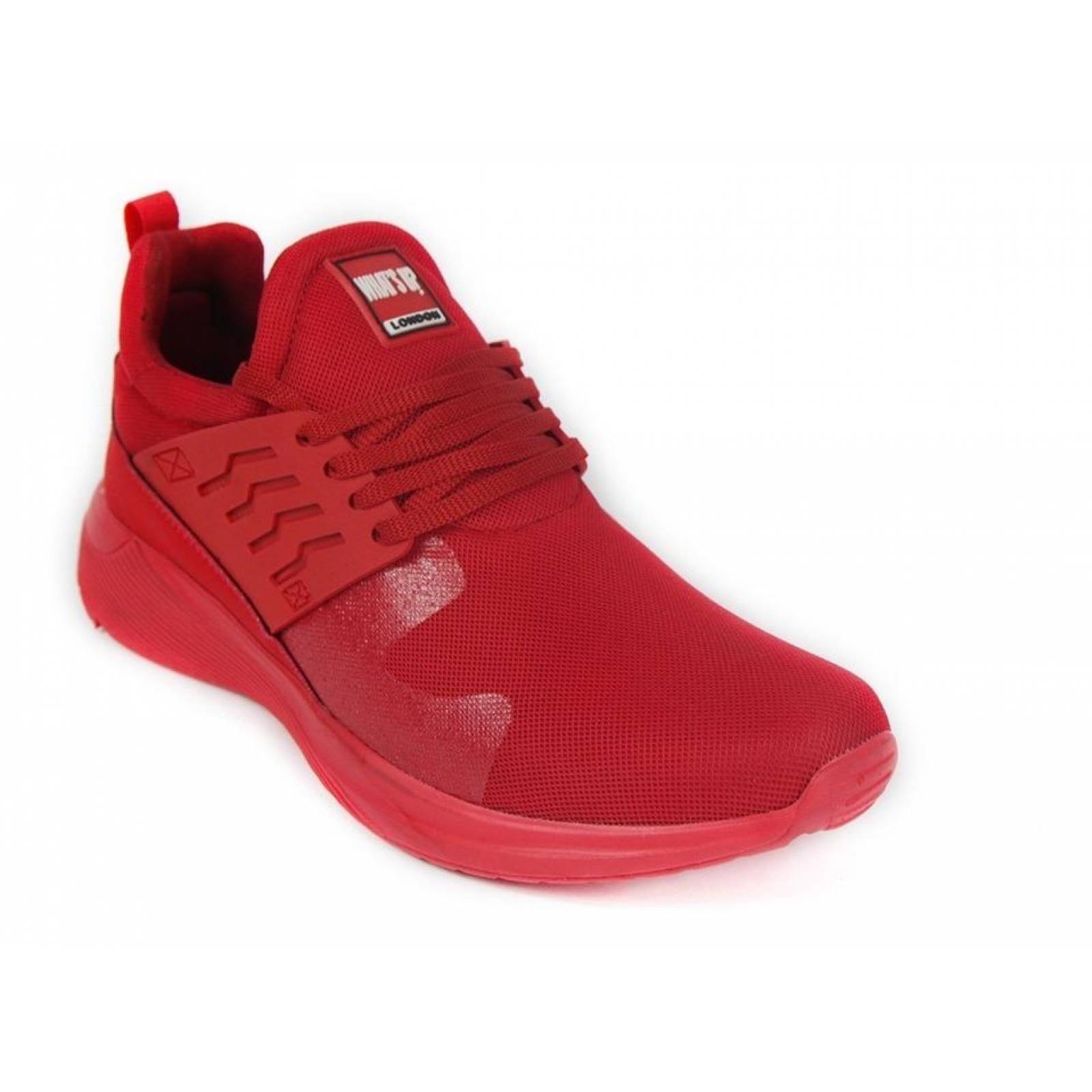 Tenis Hombre Caballero What's Up Textil Rojo Urbano