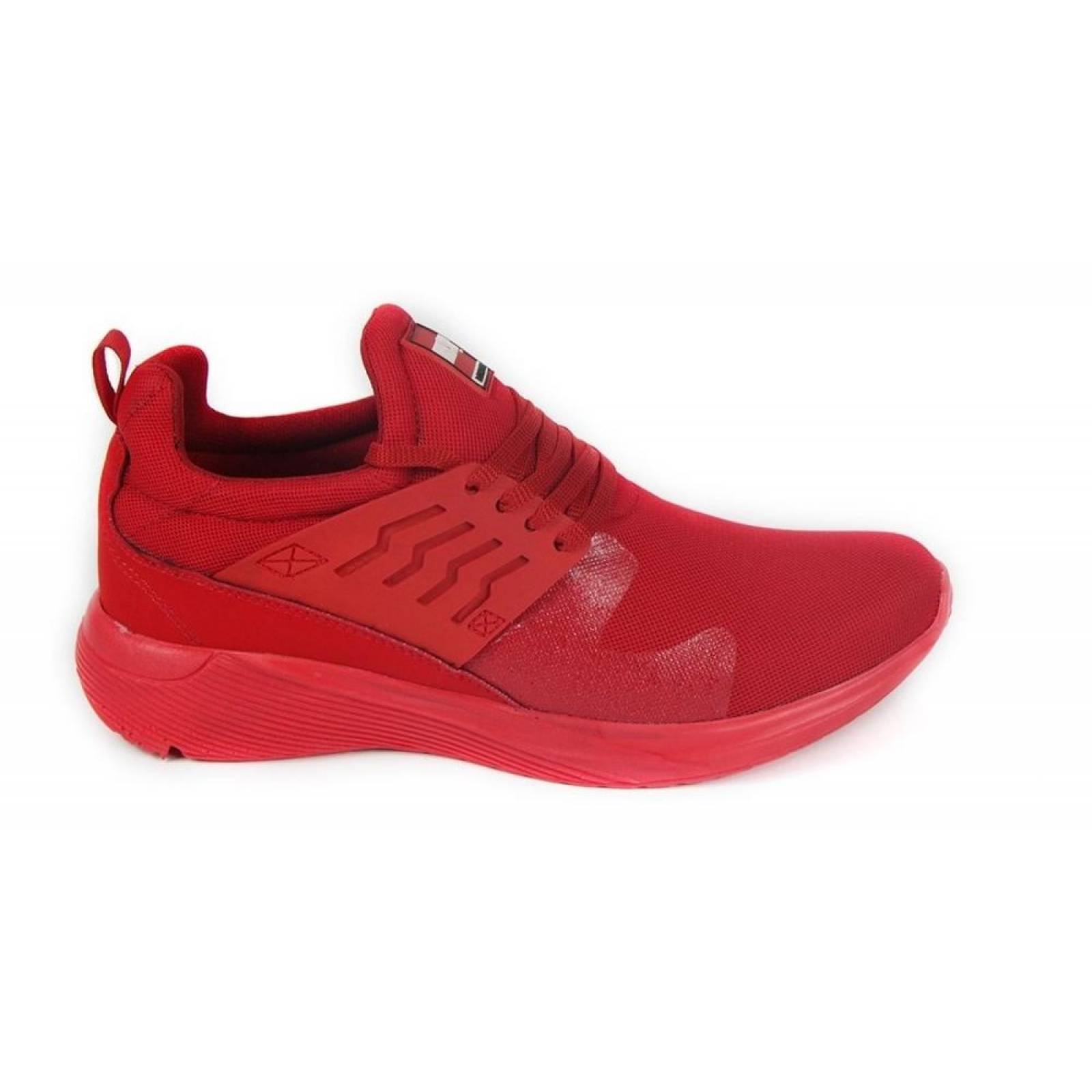 Tenis Hombre Caballero What's Up Textil Rojo Urbano
