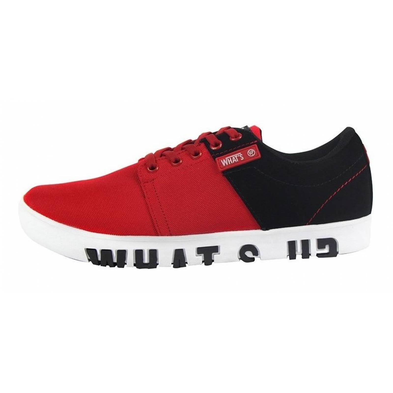 Tenis Hombre Caballero What's Up Textil Rojo Urbano