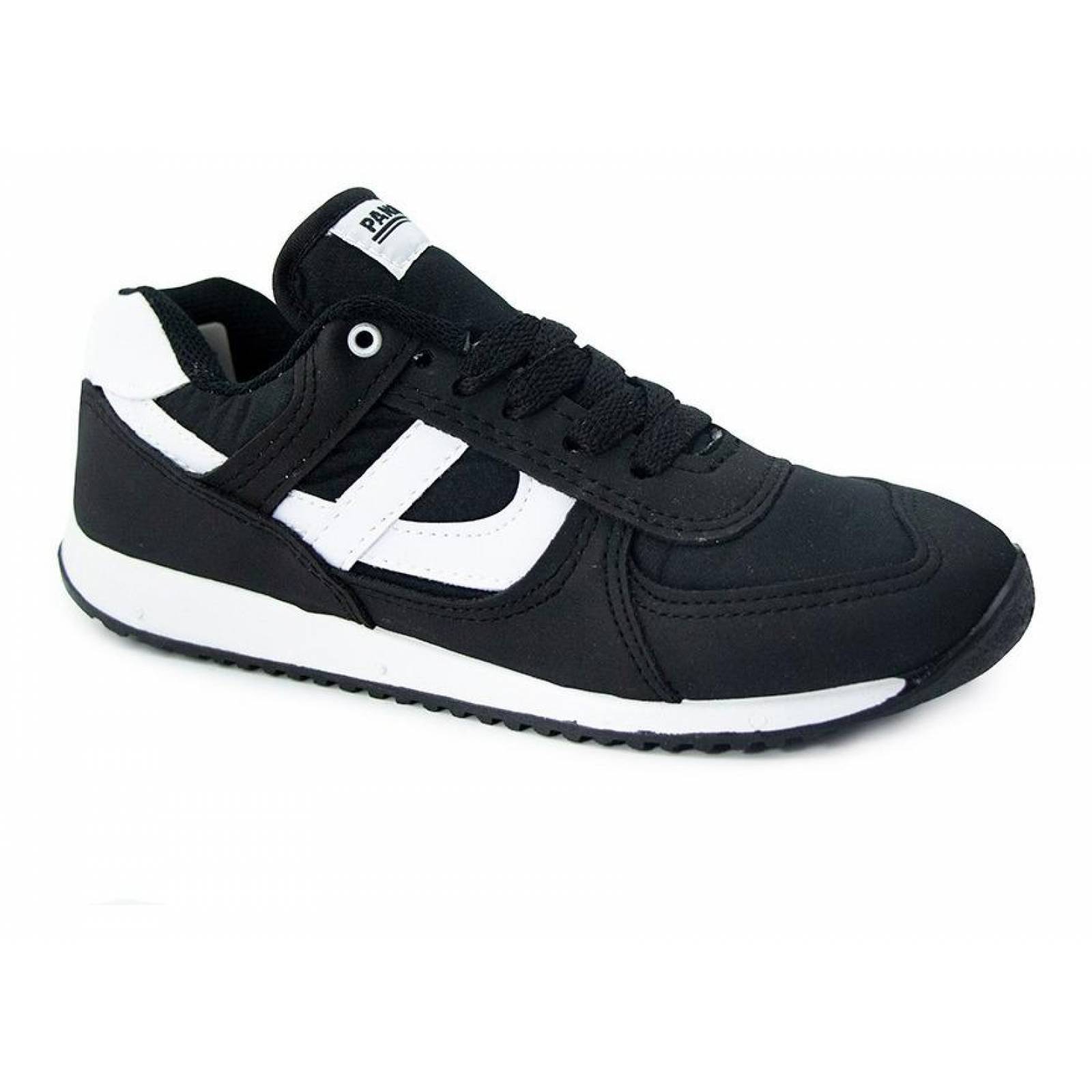 Tenis Panam Hombre Caballero Textil Negro Casual 