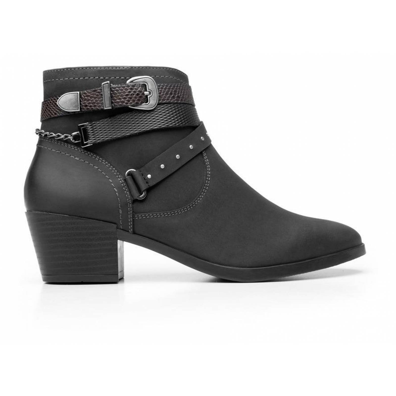 Botines Dama Mujer Flexi Piel Negro Casuales Cómodos 