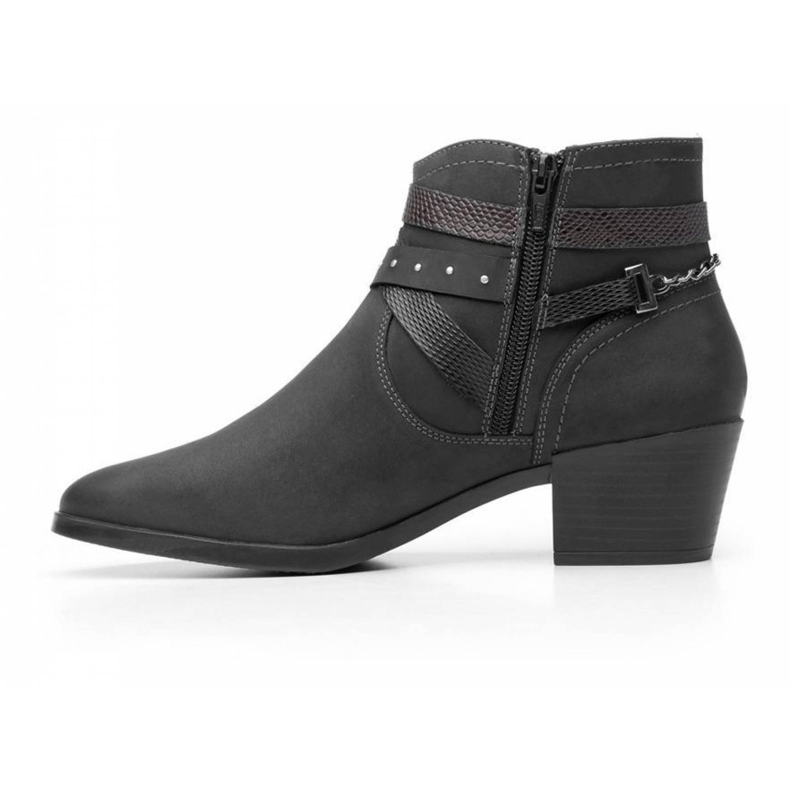 Botines Dama Mujer Flexi Piel Negro Casuales Cómodos 