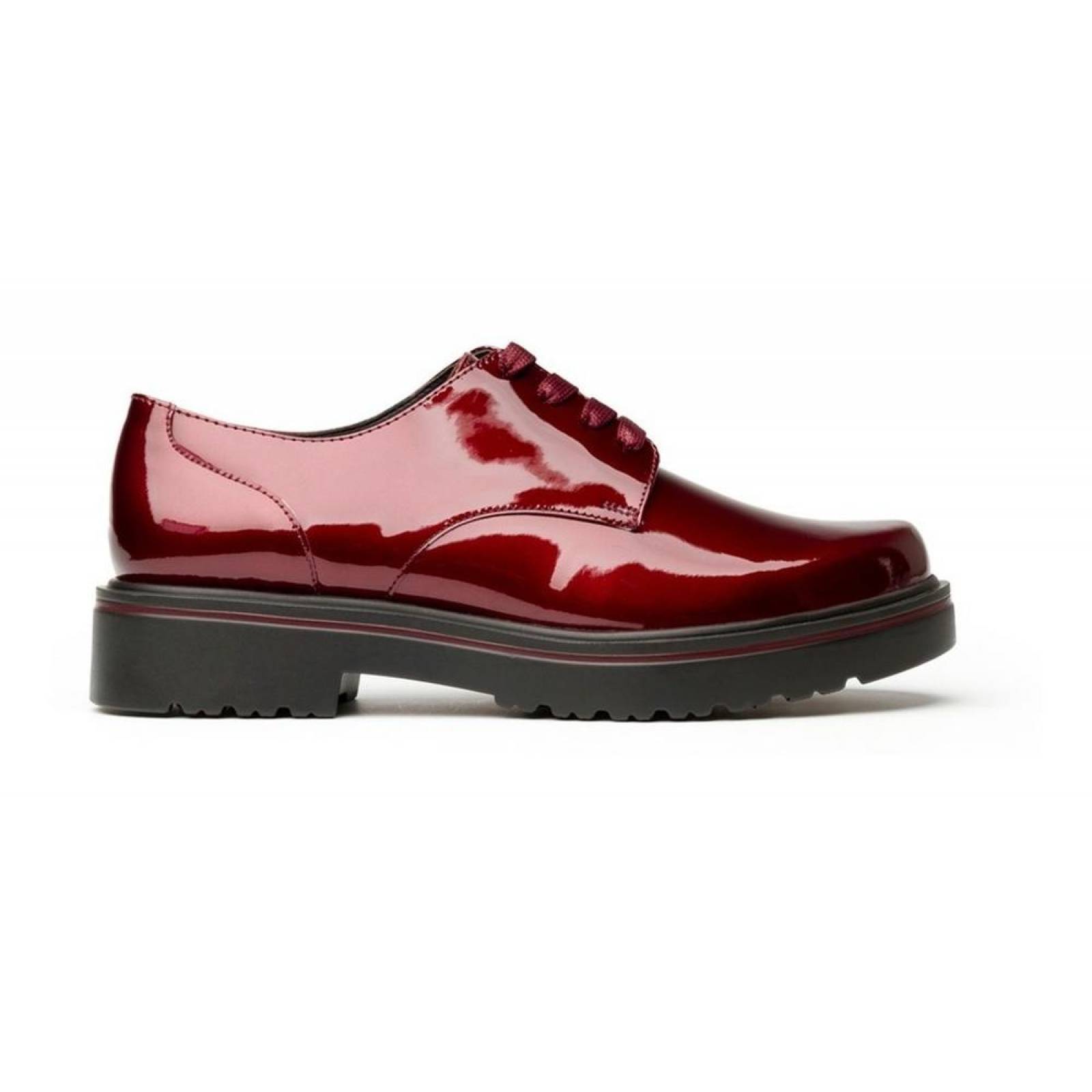 Zapatos Dama Mujer Flexi Charol Vino Casuales Cómodos