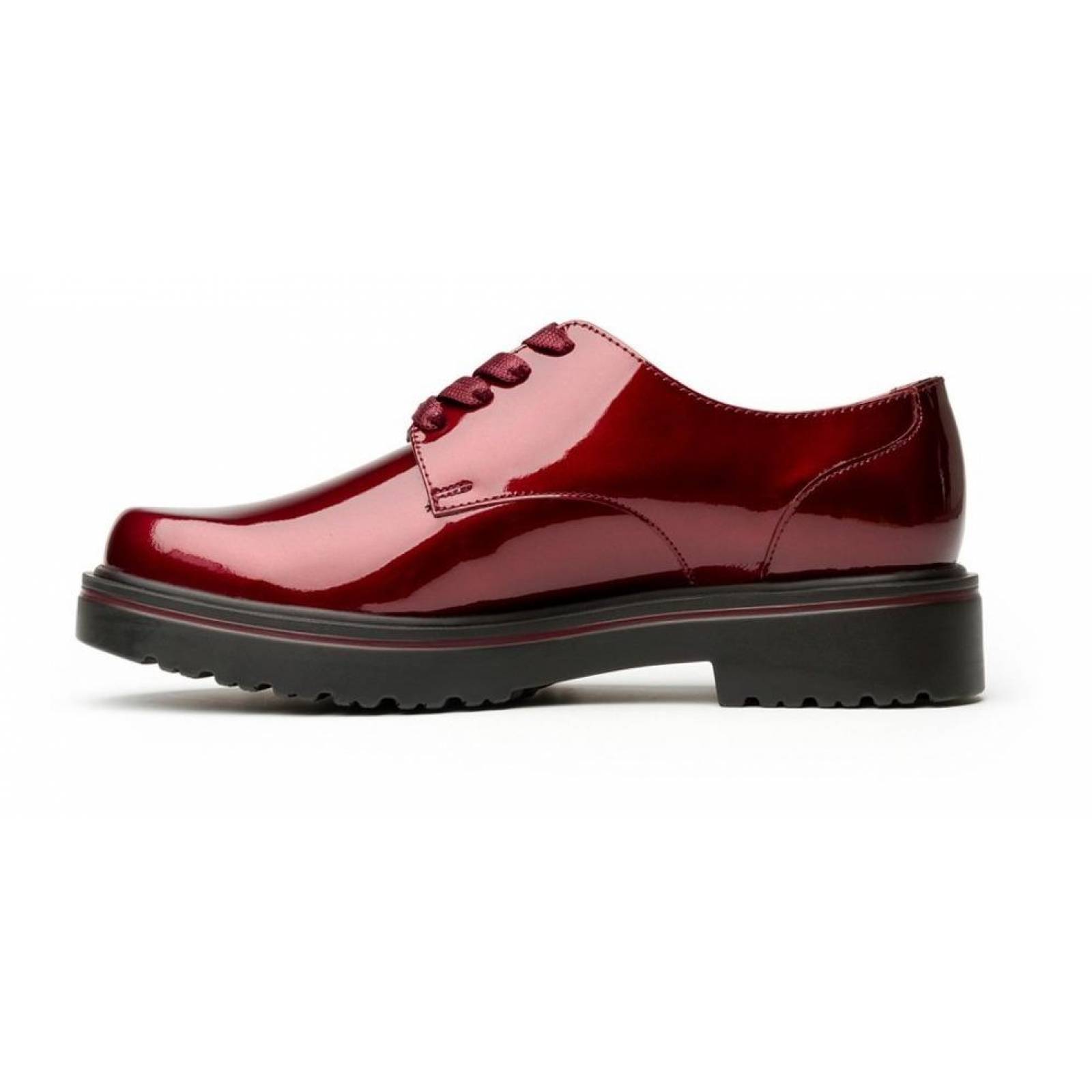 Zapatos Dama Mujer Flexi Charol Vino Casuales Cómodos