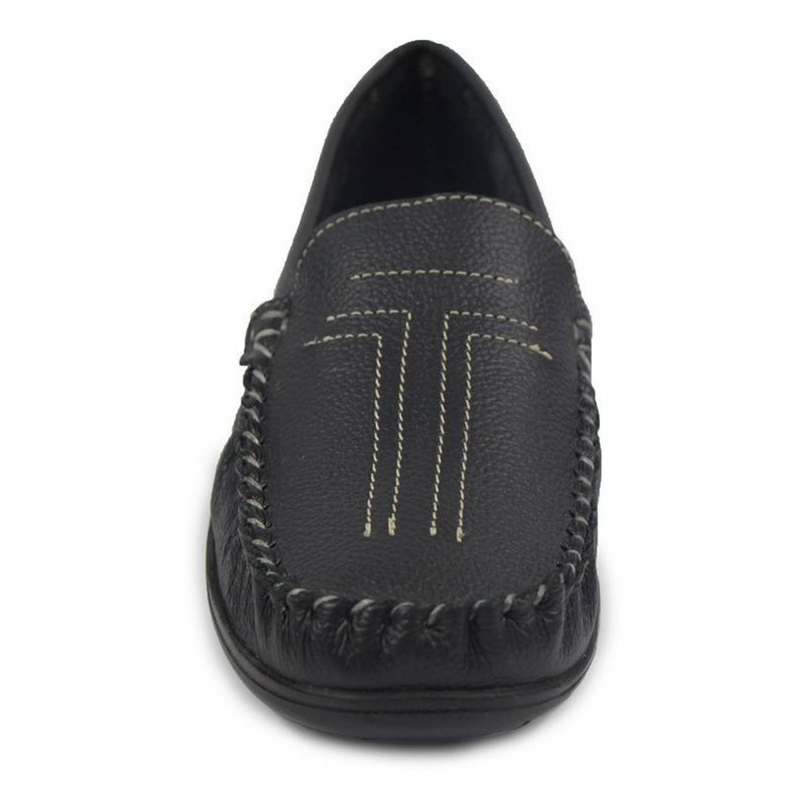 Zapatos Dama Mujer Confort Duo 2x1 Piel Hueso Negro Casual 