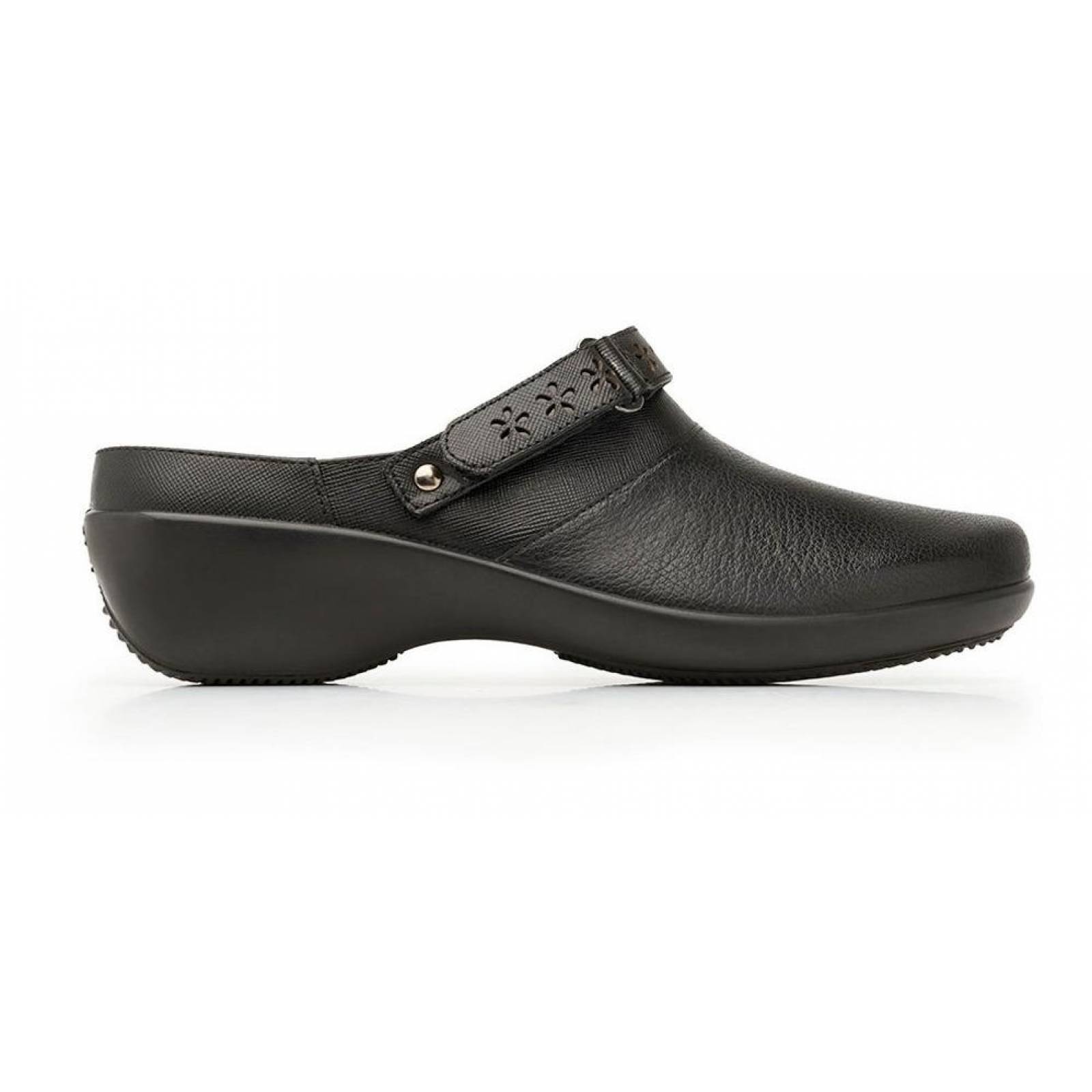 Zapatos Dama Mujer Suecos Flexi Piel Negro Casuales 