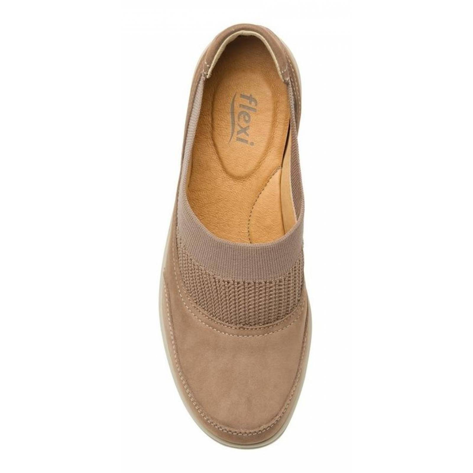 Calzado Dama Mujer Zapato Confort Flexi En Piel Taupe Comod 