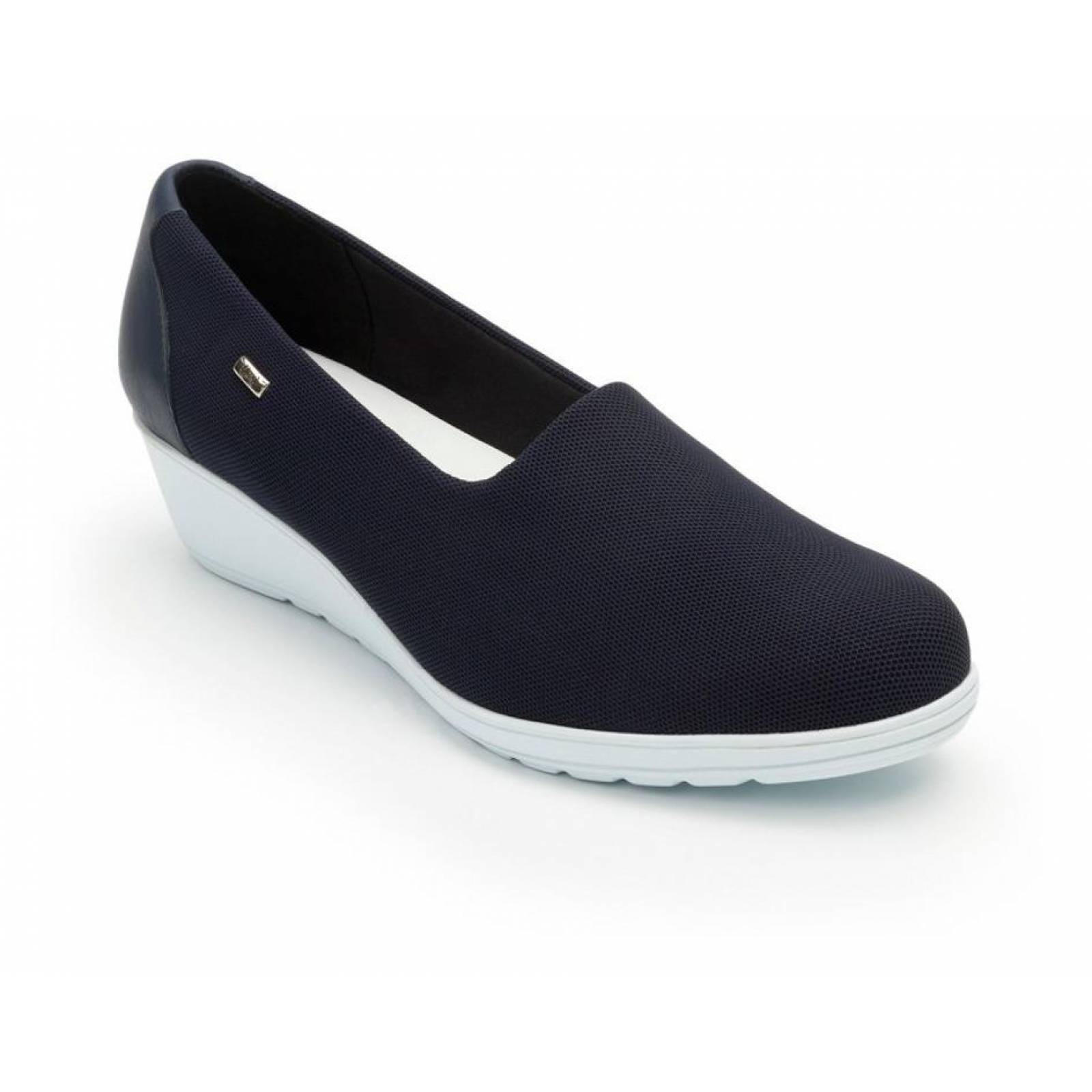 Zapato Dama Mujer Casual Flexi Textil Azul Plataforma 