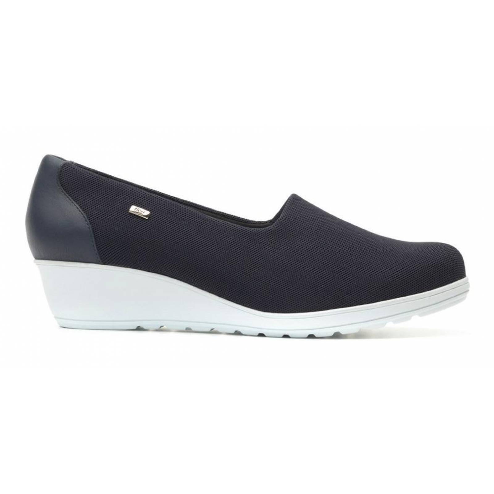 Zapato Dama Mujer Casual Flexi Textil Azul Plataforma 