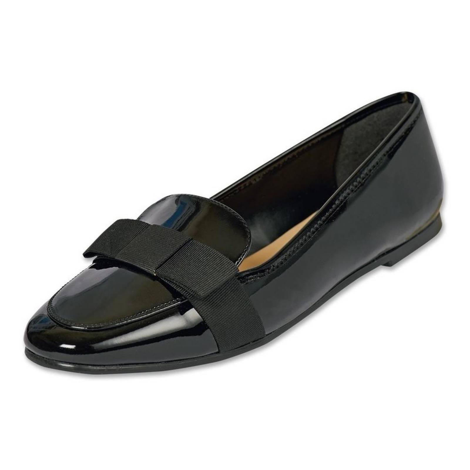 Calzado Dama Mujer Zapato Flat Casual Charol En Negro Comodo 