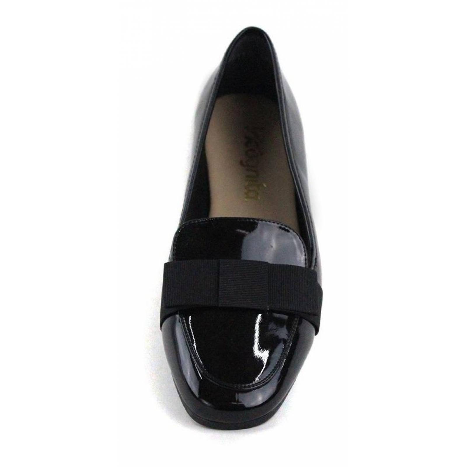 Calzado Dama Mujer Zapato Flat Casual Charol En Negro Comodo 