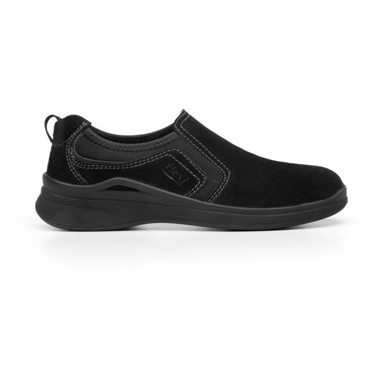 Zapato Dama Mujer Flexi Confort Negro Gamuza Casual Cómodo 