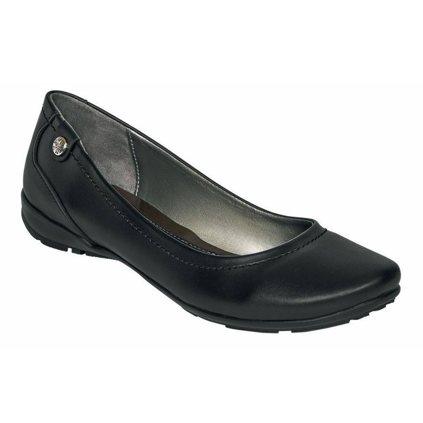 Calzado Dama Mujer Zapato Casual Negro Tipo Piel Cómodo 