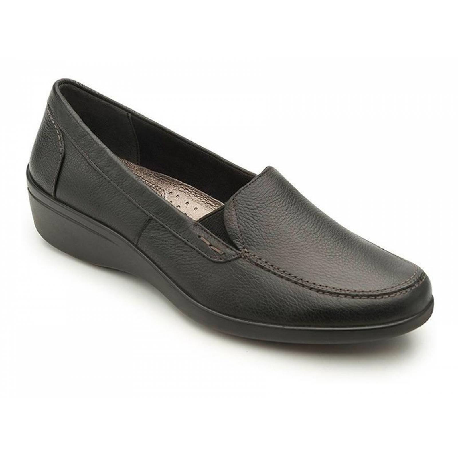 Calzado Dama Mujer Zapato Confort Flexi Piel En Negro Comodo