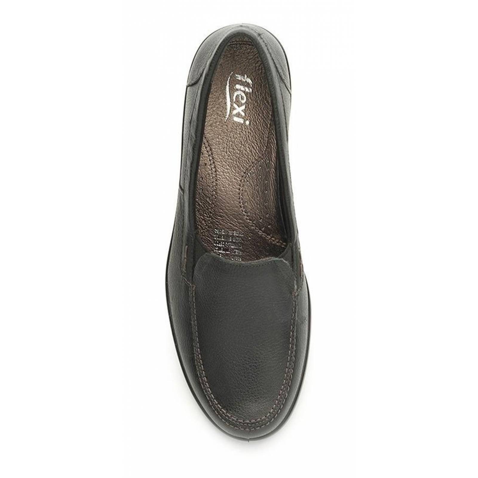 Calzado Dama Mujer Zapato Confort Flexi Piel En Negro Comodo