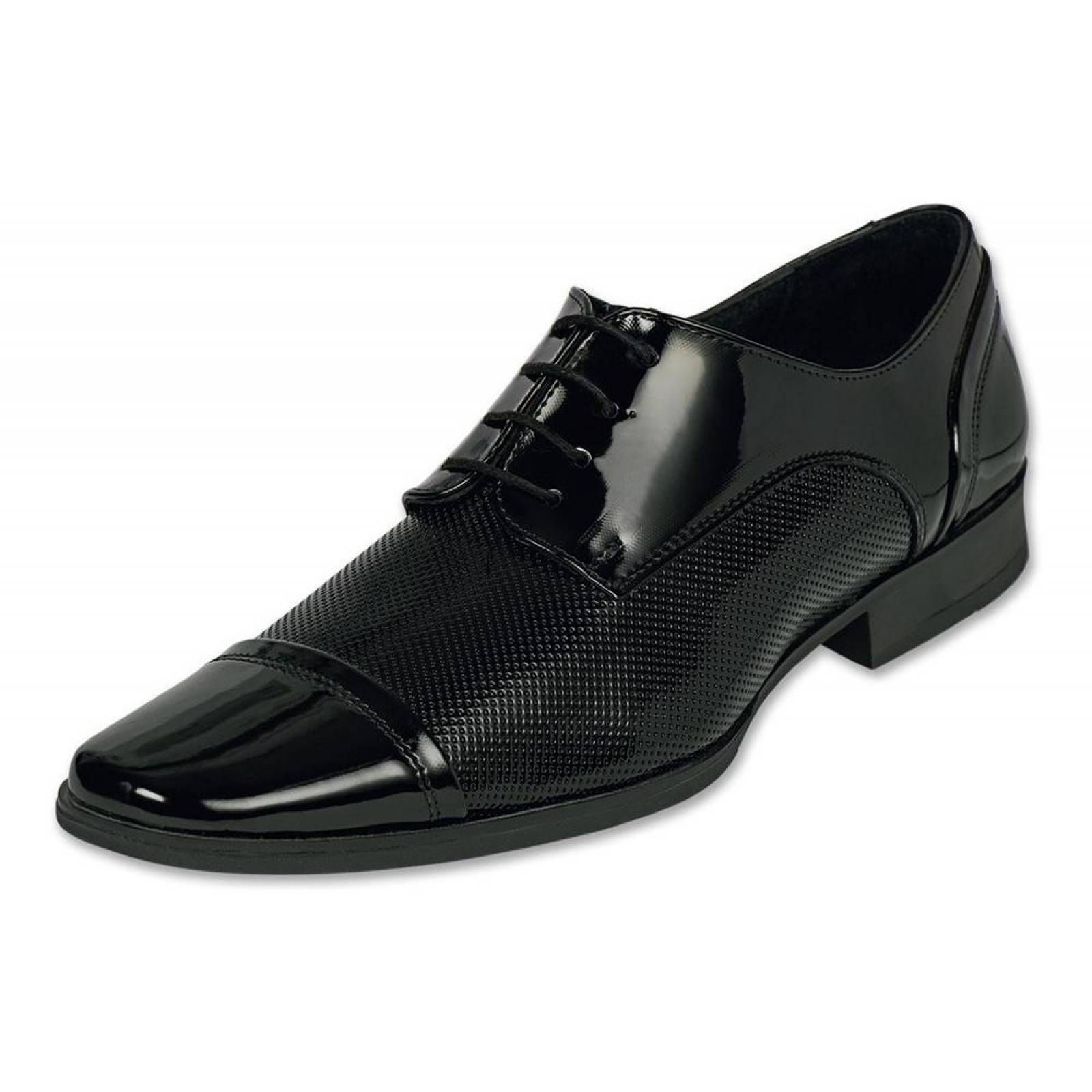 Zapato Hombre Vestir Formal Negro Charol Cómodo 