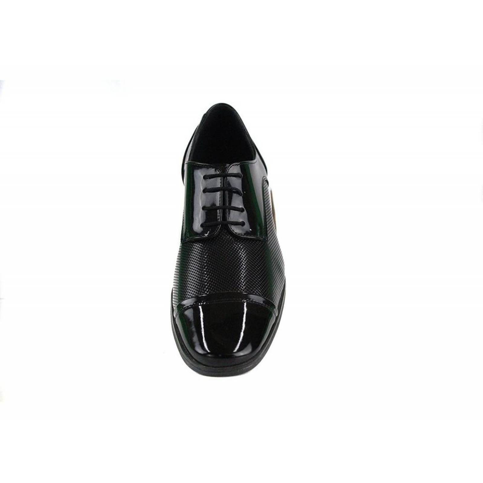 Zapato Hombre Vestir Formal Negro Charol Cómodo 