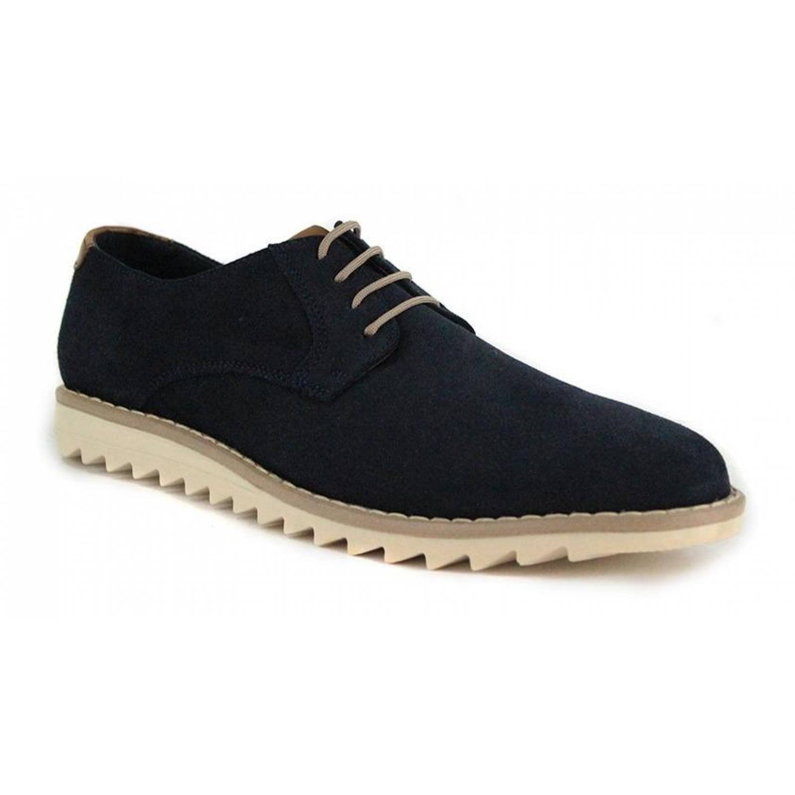 Zapato Hombre Caballero Derby Casual Gamuza Marino 