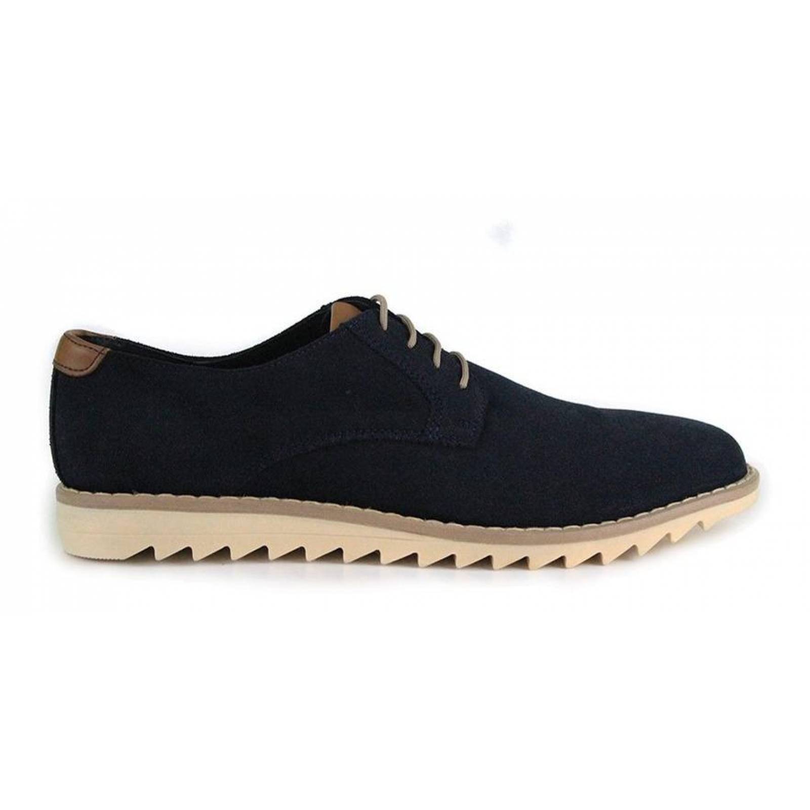 Zapato Hombre Caballero Derby Casual Gamuza Marino 