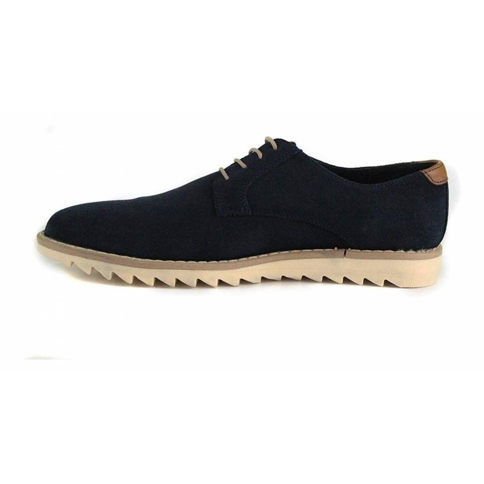 Zapato Hombre Caballero Derby Casual Gamuza Marino 