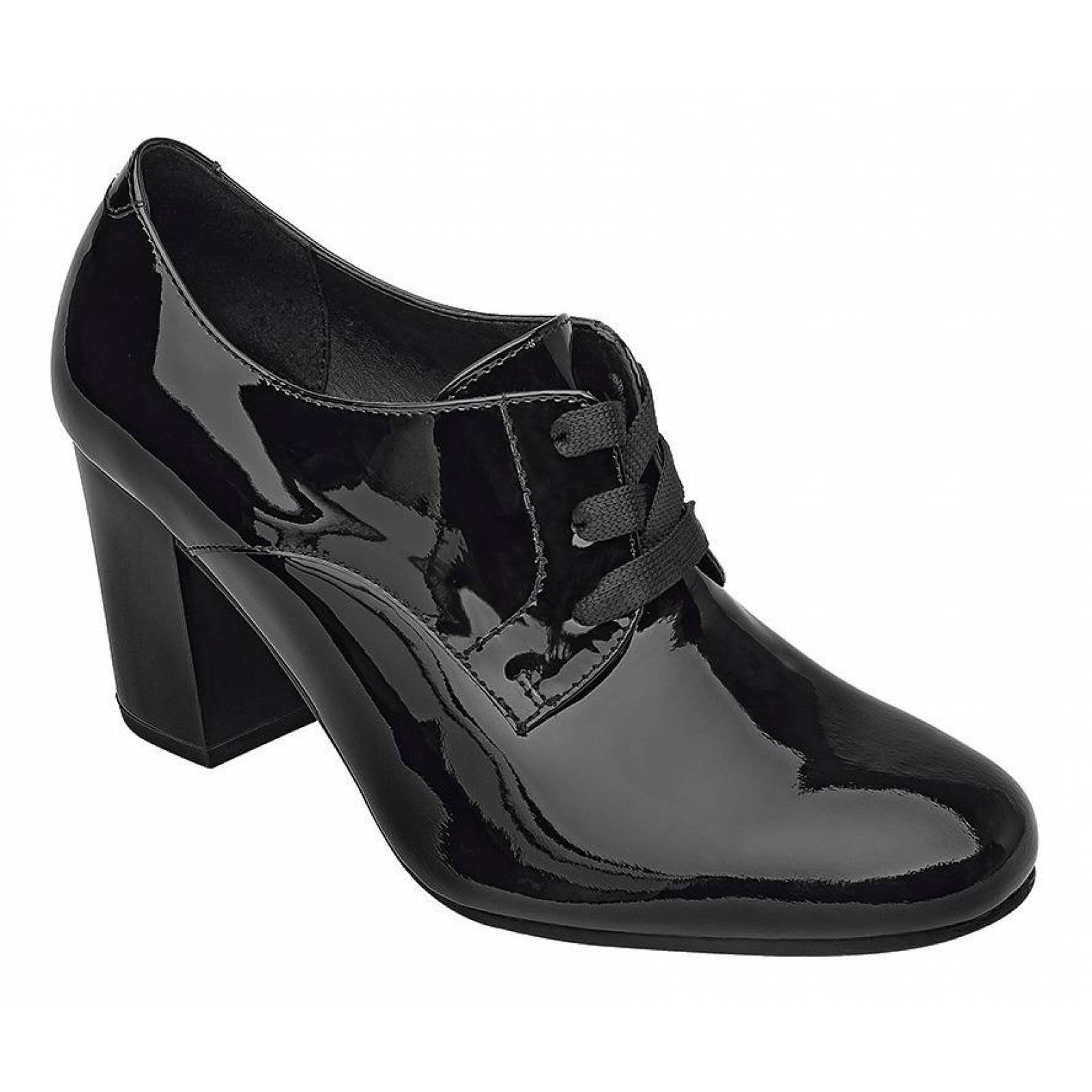Calzado Dama Mujer Zapatilla Botín Flexi Charol Negro Comodo