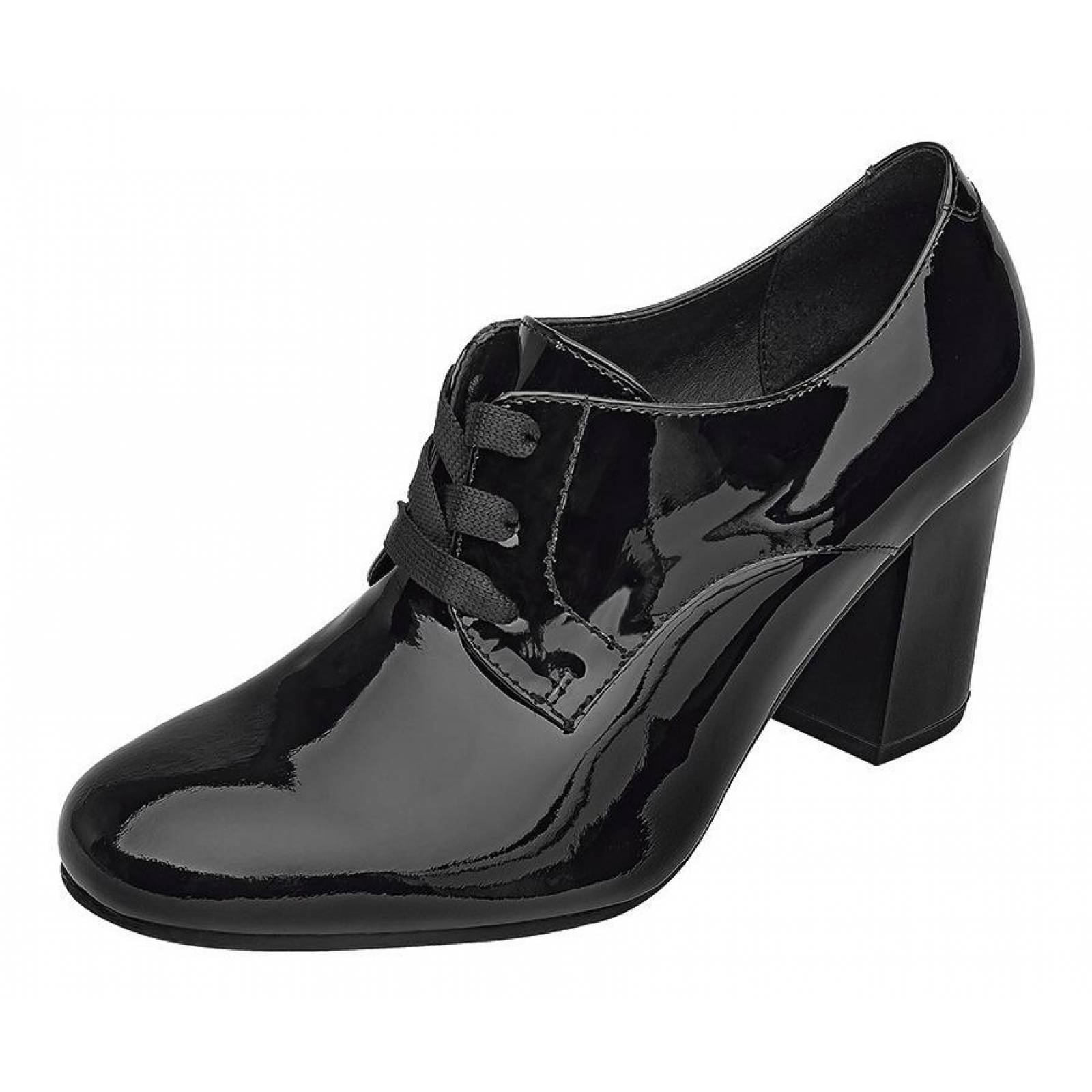 Calzado Dama Mujer Zapatilla Botín Flexi Charol Negro Comodo