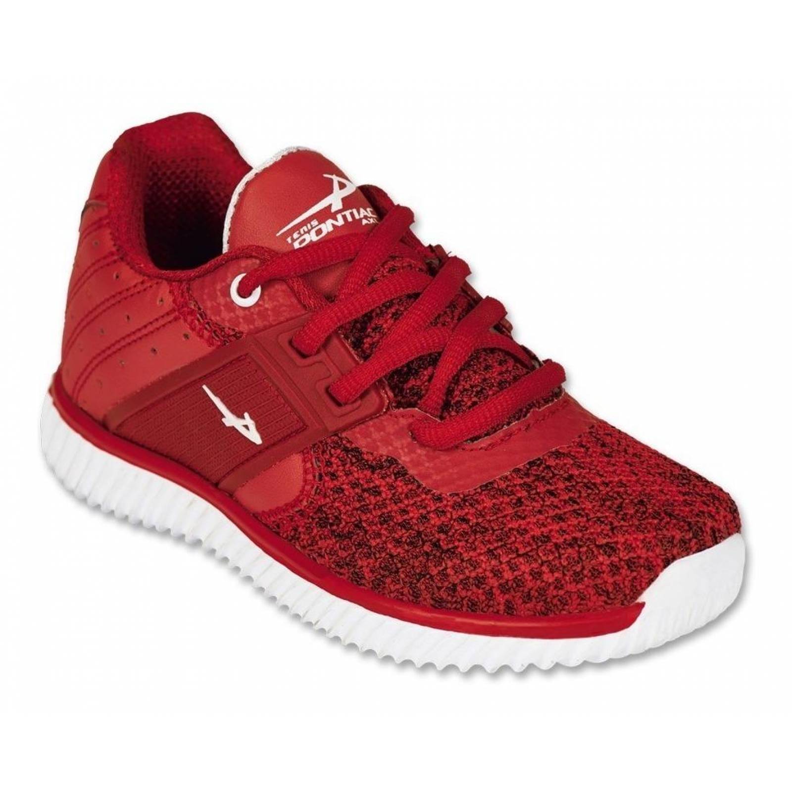 Calzado Niño Kids Tenis Deportivo Pontiac Textil Rojo Comodo
