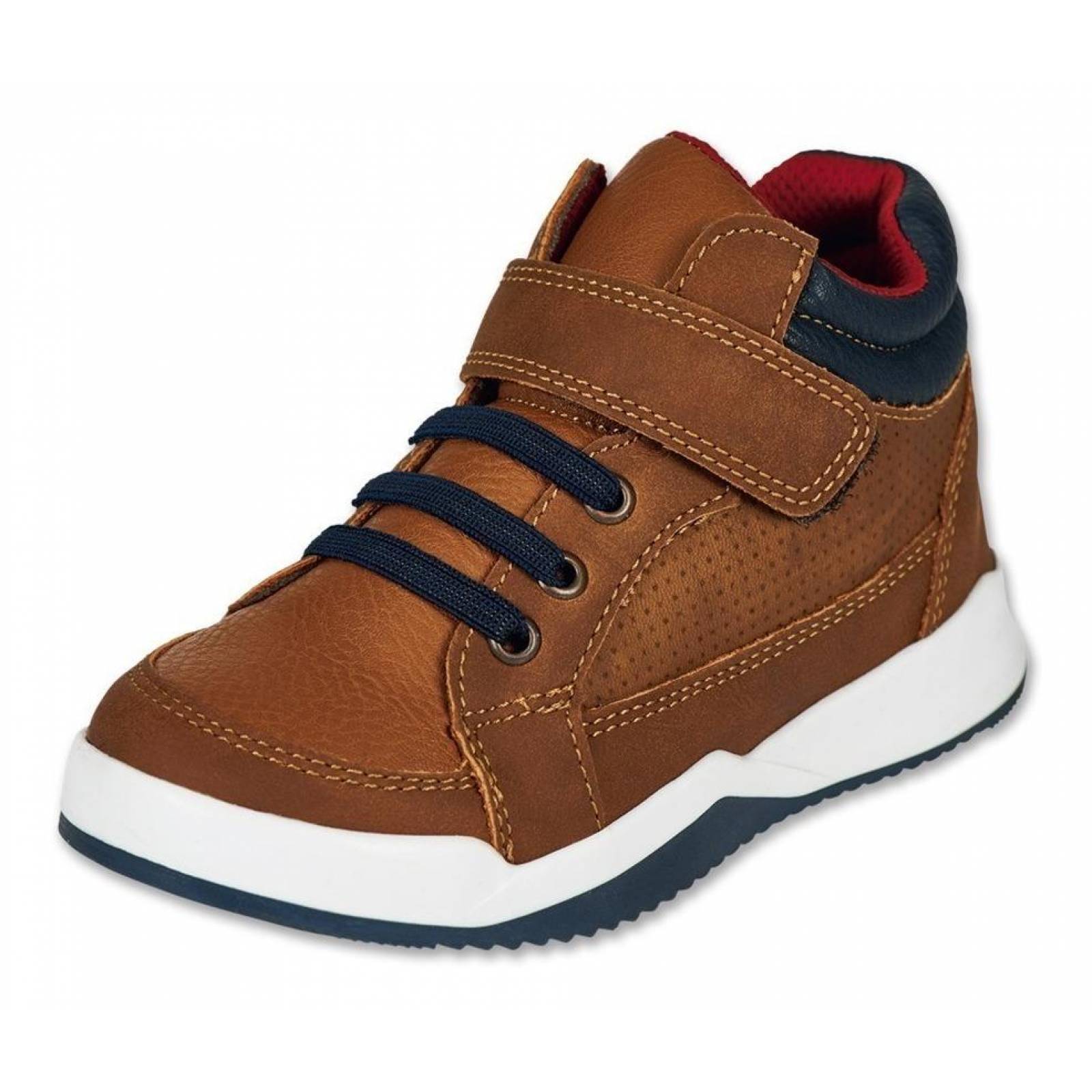 Calzado Kids Niño Tenis Botin Casual Tipo Piel Camel Comodo 