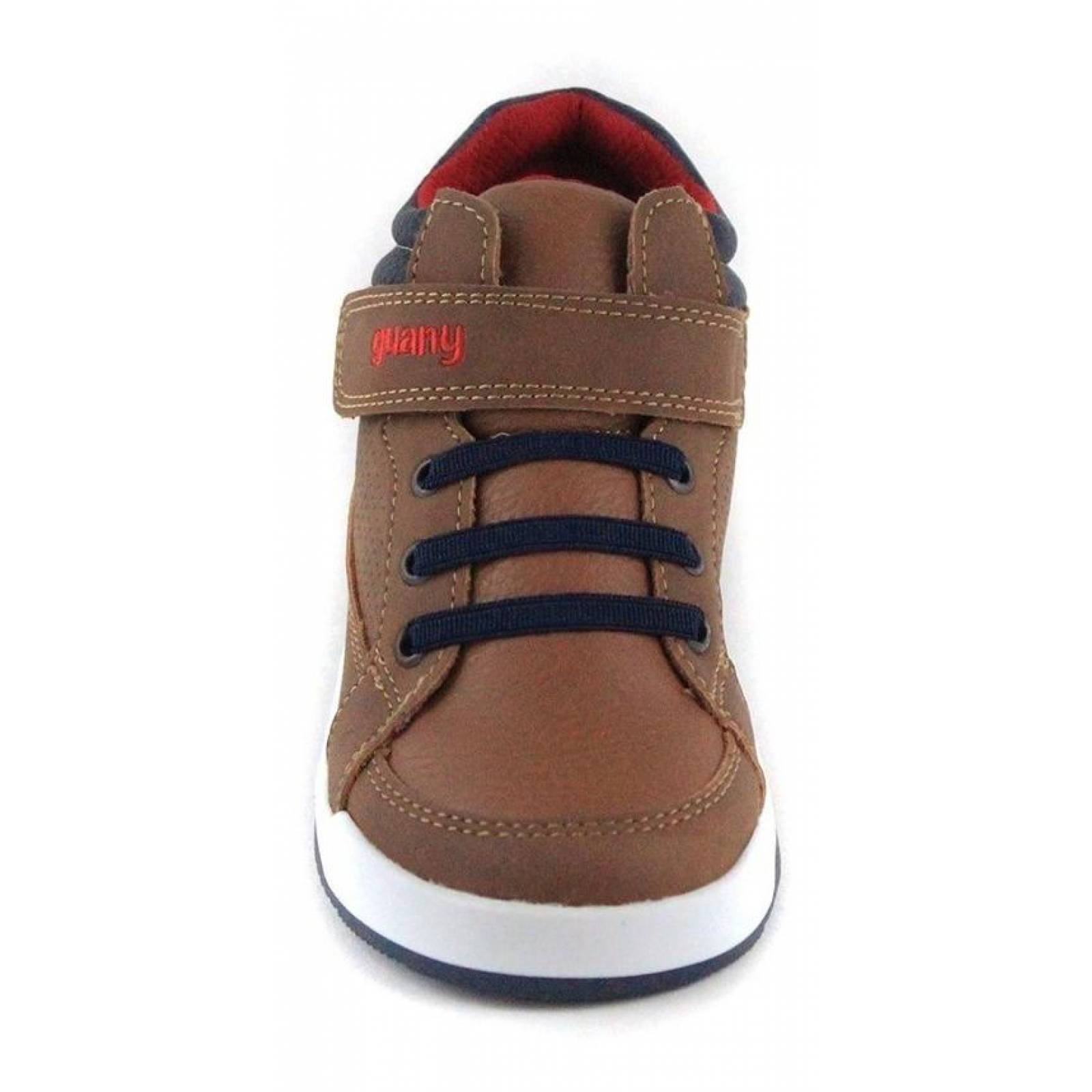 Calzado Kids Niño Tenis Botin Casual Tipo Piel Camel Comodo 