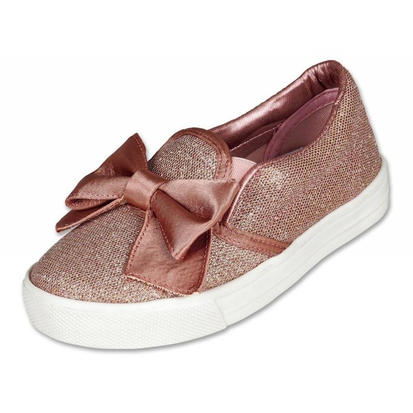 Calzado Tenis Niña Bebe Rosa Liston Moda Comodo Brillante 