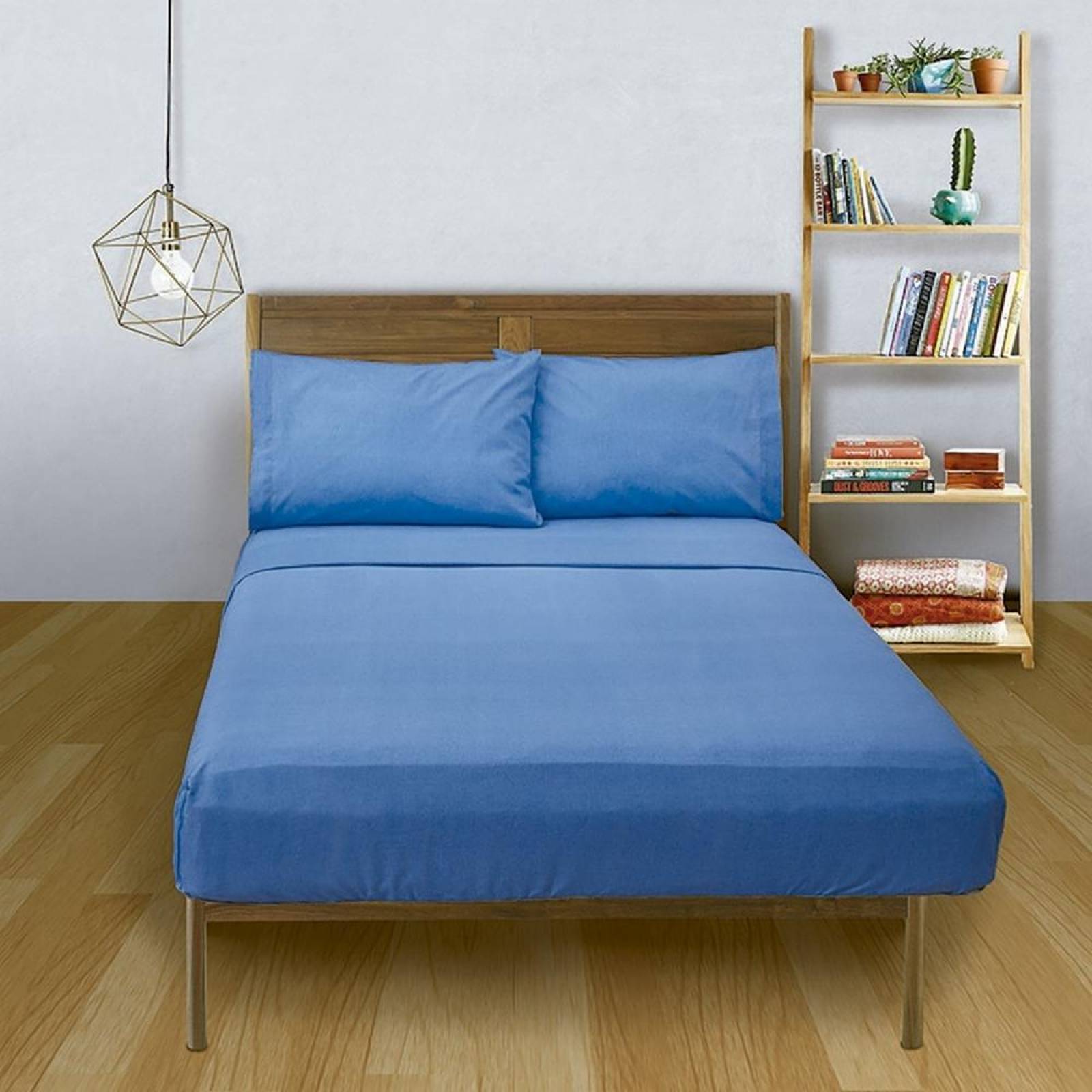 Juego De Sabanas Individual Lisas 50% Algodón Cielo Suaves 