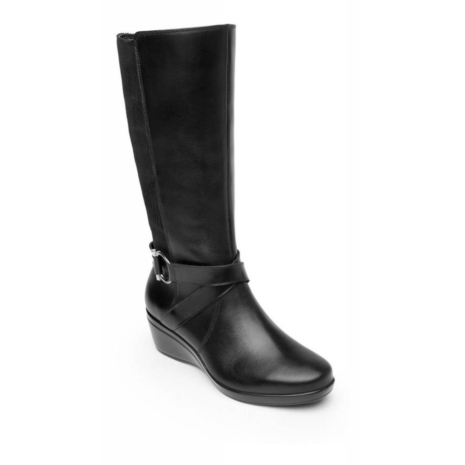 Botas Largas Mujer Dama Flexi Piel Negro Casuales 