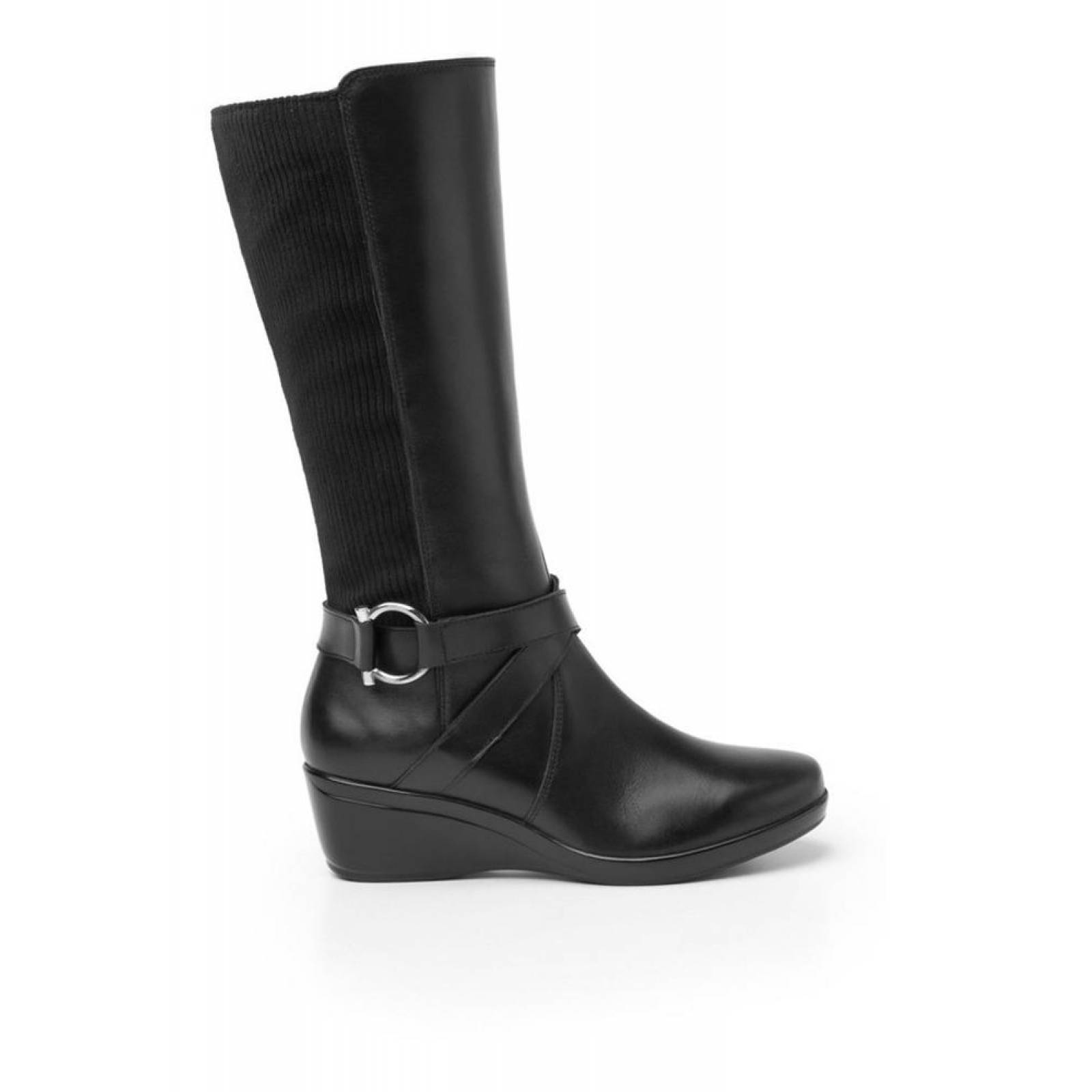 Botas Largas Mujer Dama Flexi Piel Negro Casuales 