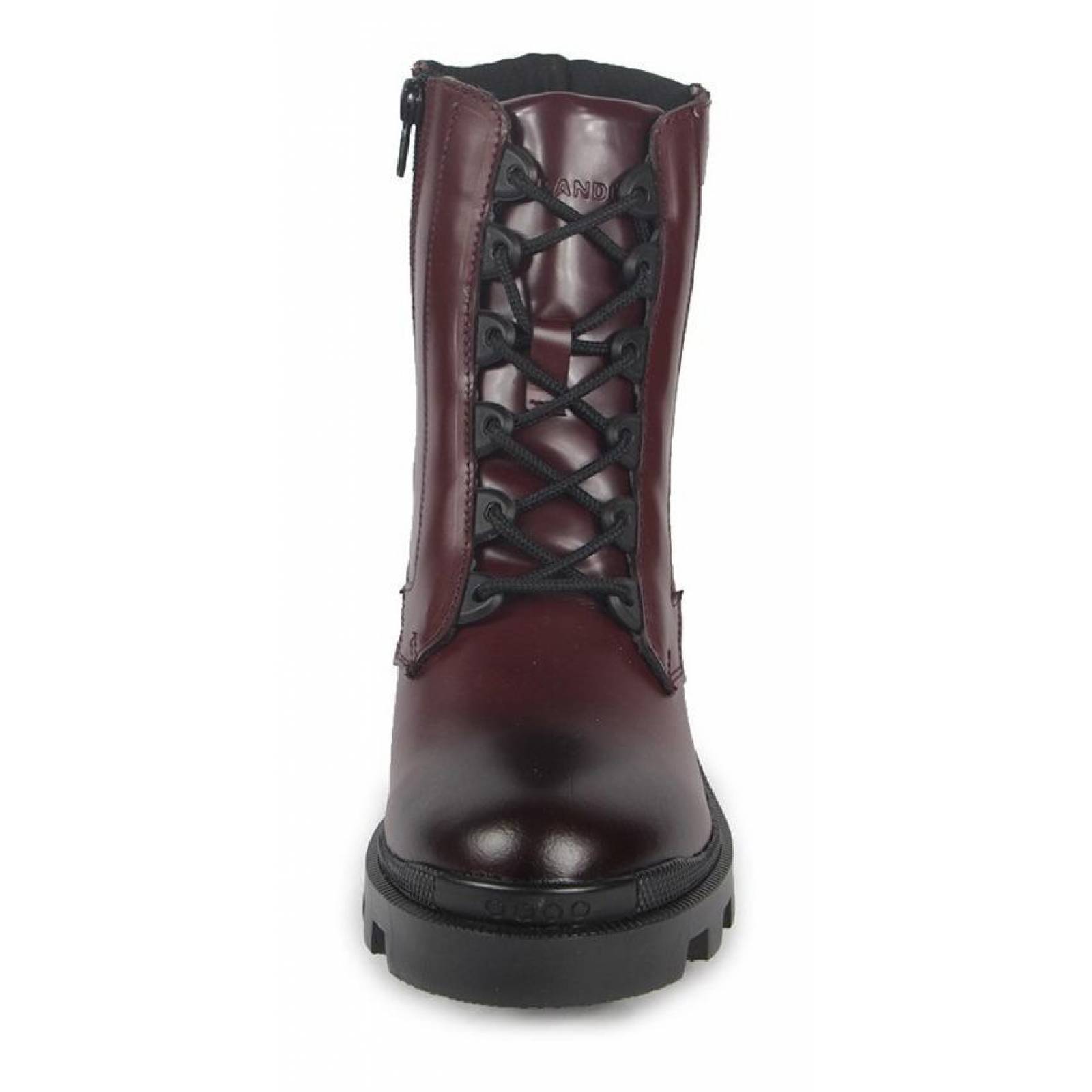 Botas Dama Mujer Swiss Brand Vino Tacón Ancho Casuales 