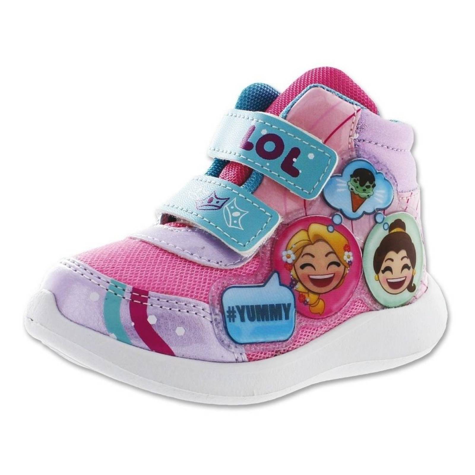 Calzado Bebe Niña Tenis Botin Casual Disney Textil Rosa Suav 
