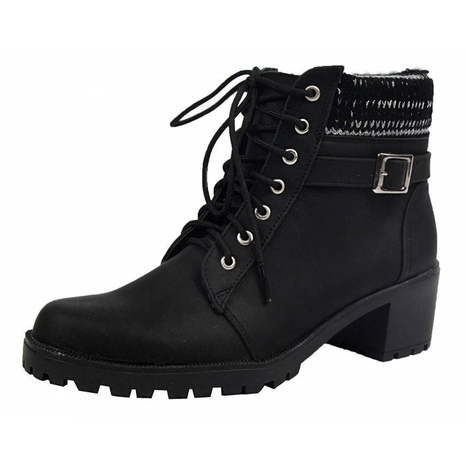 Botines Para Niña Casuales Tropicana Tipo Piel Negros 