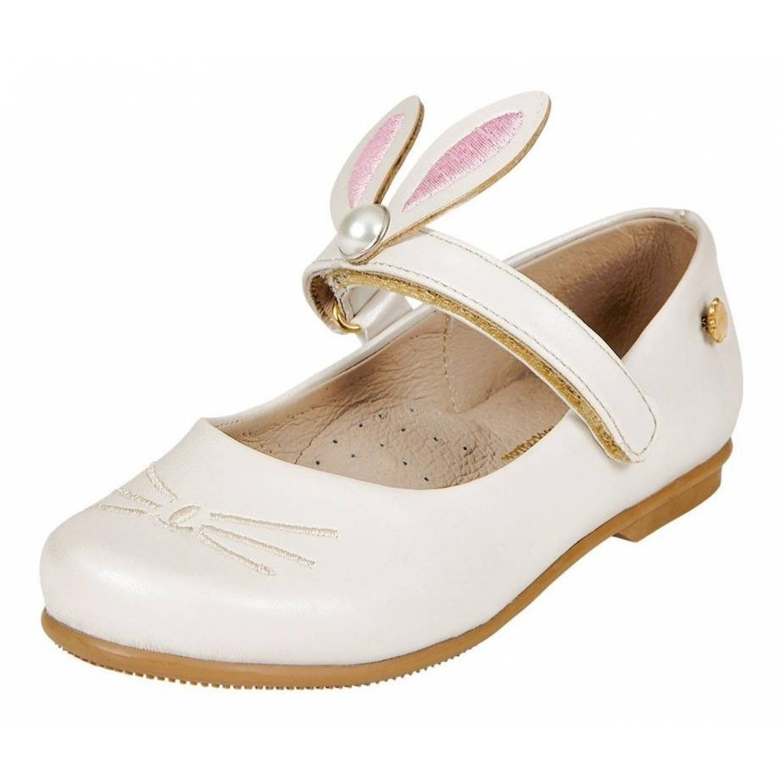 Calzado Bebe Niña Zapato Conejo Tropicana Casual Perla Suave 